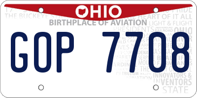 OH license plate GOP7708