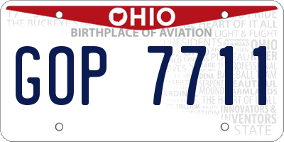 OH license plate GOP7711