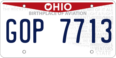 OH license plate GOP7713