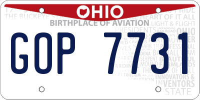 OH license plate GOP7731