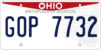OH license plate GOP7732