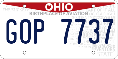 OH license plate GOP7737