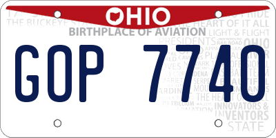OH license plate GOP7740