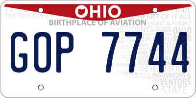 OH license plate GOP7744
