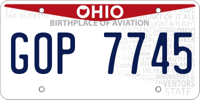 OH license plate GOP7745