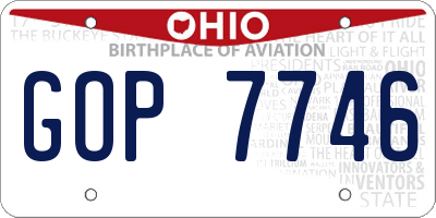 OH license plate GOP7746