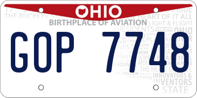 OH license plate GOP7748