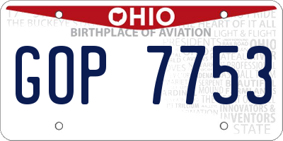 OH license plate GOP7753