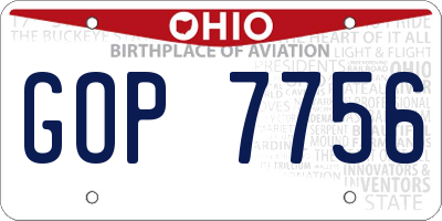 OH license plate GOP7756