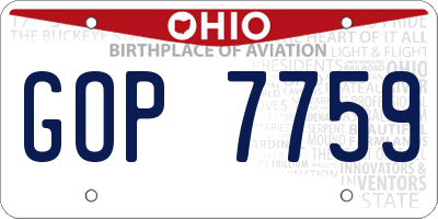 OH license plate GOP7759