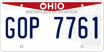 OH license plate GOP7761