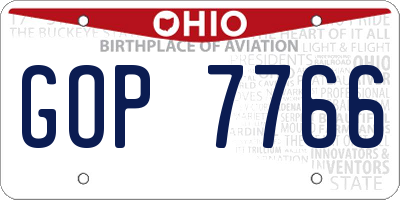 OH license plate GOP7766