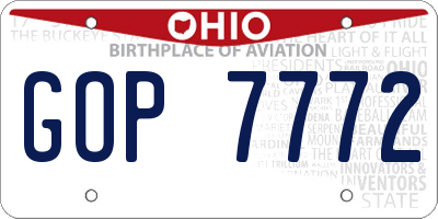 OH license plate GOP7772