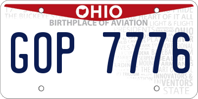OH license plate GOP7776
