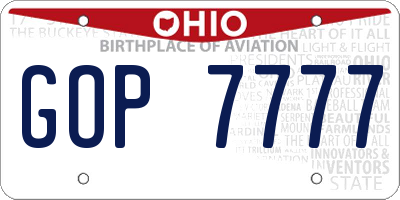 OH license plate GOP7777