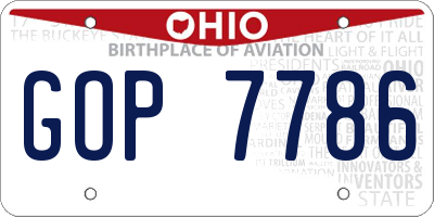 OH license plate GOP7786