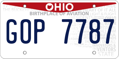OH license plate GOP7787
