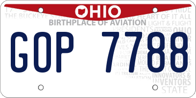 OH license plate GOP7788