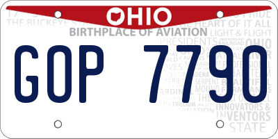 OH license plate GOP7790