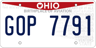 OH license plate GOP7791