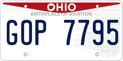 OH license plate GOP7795