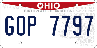 OH license plate GOP7797