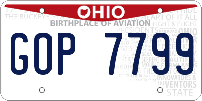 OH license plate GOP7799