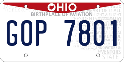 OH license plate GOP7801