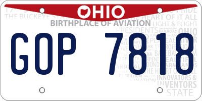 OH license plate GOP7818