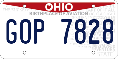OH license plate GOP7828