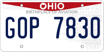 OH license plate GOP7830