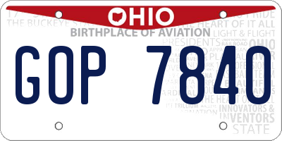 OH license plate GOP7840