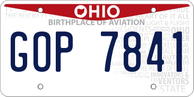 OH license plate GOP7841