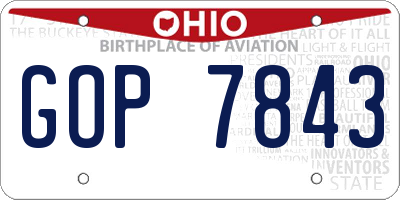 OH license plate GOP7843