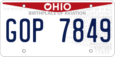 OH license plate GOP7849