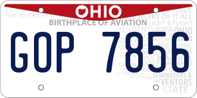 OH license plate GOP7856