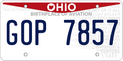 OH license plate GOP7857