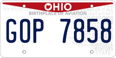 OH license plate GOP7858