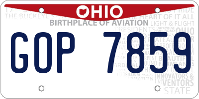 OH license plate GOP7859