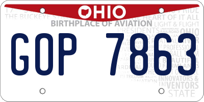 OH license plate GOP7863
