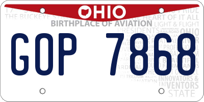 OH license plate GOP7868