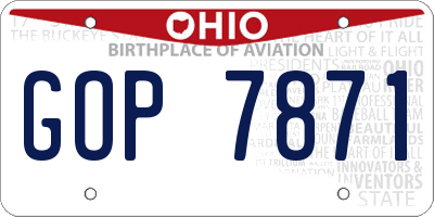 OH license plate GOP7871