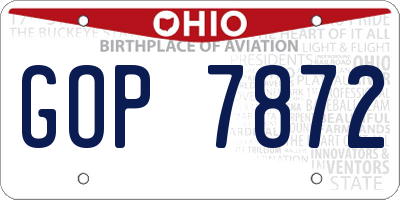 OH license plate GOP7872