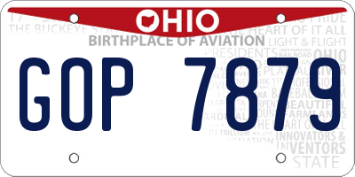 OH license plate GOP7879