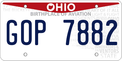 OH license plate GOP7882