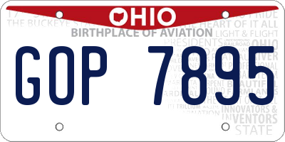 OH license plate GOP7895