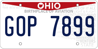 OH license plate GOP7899
