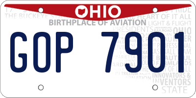 OH license plate GOP7901