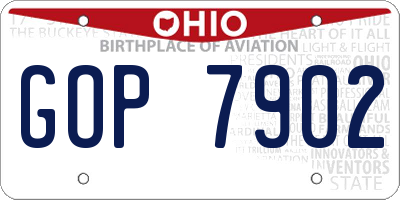 OH license plate GOP7902