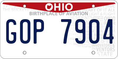 OH license plate GOP7904